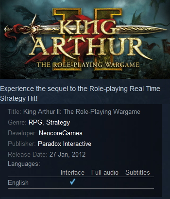King Arthur II: The Role-Playing Wargame Steam - Click Image to Close
